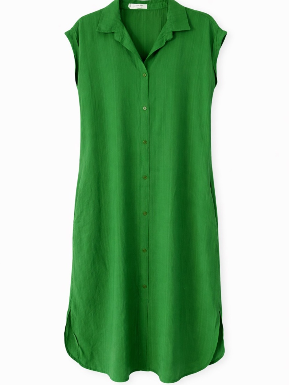 Green Button-Front Maxi Dress